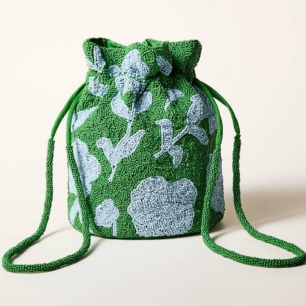 Kate Spade x Target Blue/Green Bucket Beaded Bag NWT